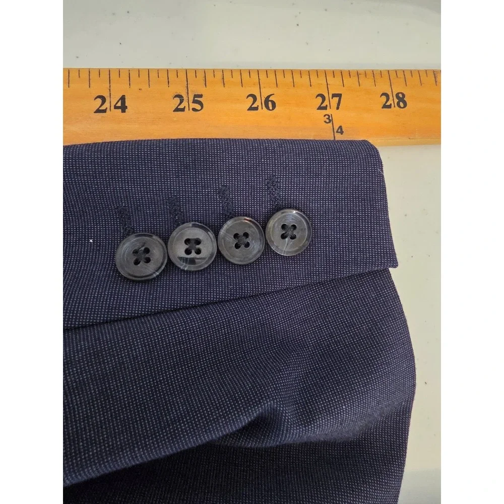 Alfani Blazer Jacket Mens‎ 46L Blue Sports Coat Slim Fit 2 Buttons Rayon Blend